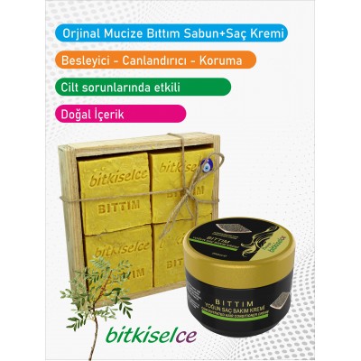 Bitkiselce Hatay Bıttım Sabunu 450 gr. & Bıttım Saç Kremi